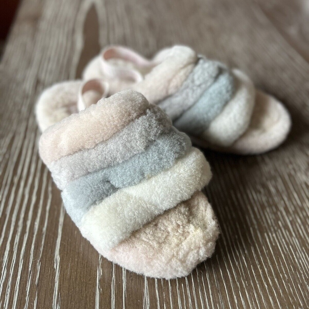 Fluff Yeah UGG Slide Women's Sheepskin Slipper Sandal MultiColor Sz5